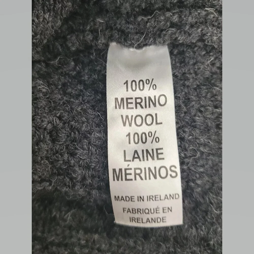 Inis‎ Craft Mens Sz XL Ireland Cable Knit Fisherman Merino Wool Pullover Sweater